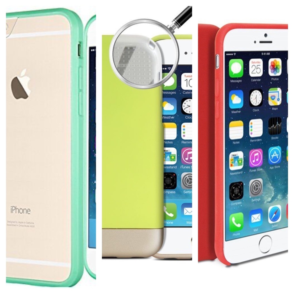 NEW Lot of 3 iPhone 6/6S Red, Green, Teal Cases Leather Clear Transparent